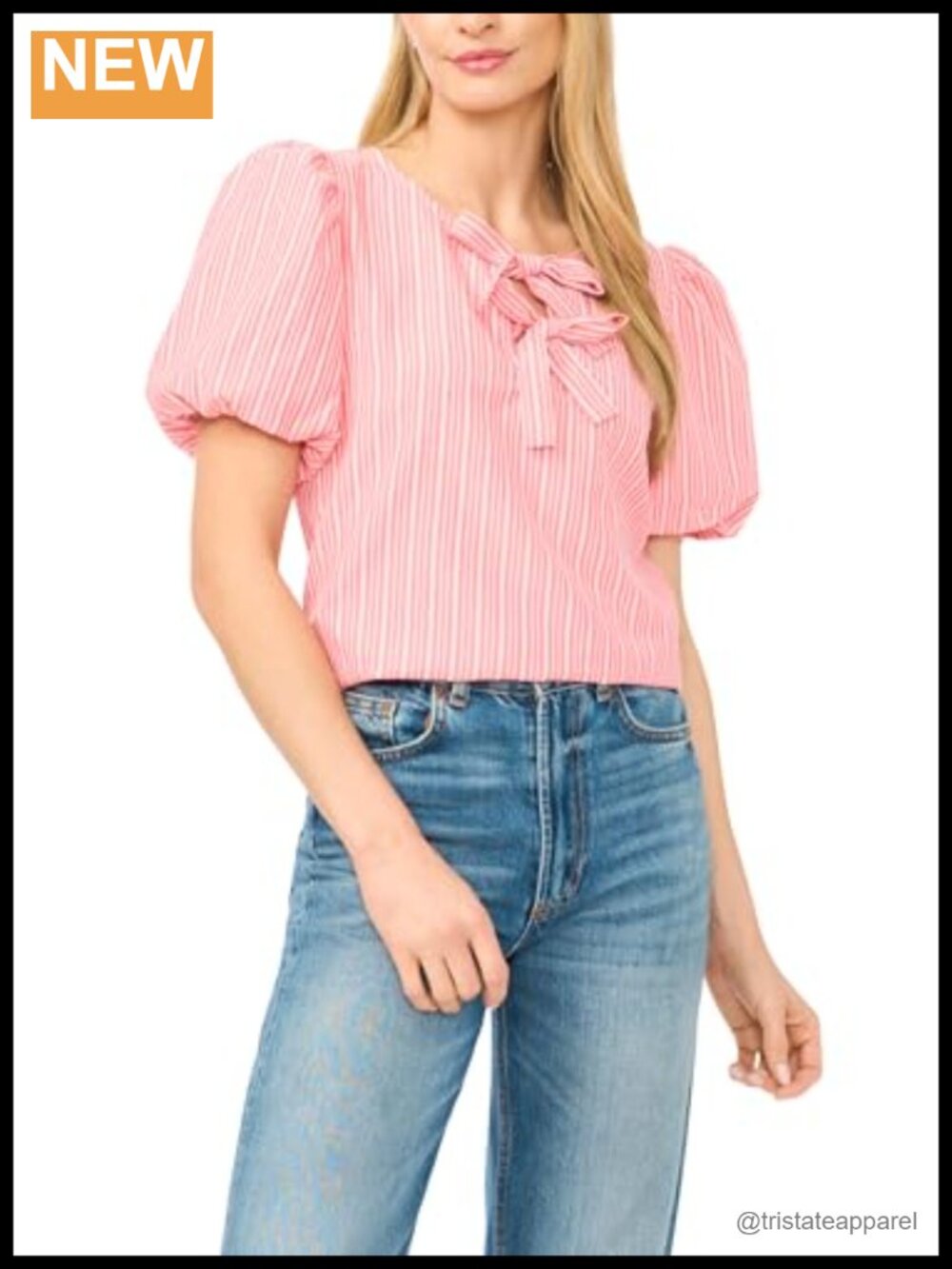 Bubble Sleeve Double Bow Blouse Women's Button Front
